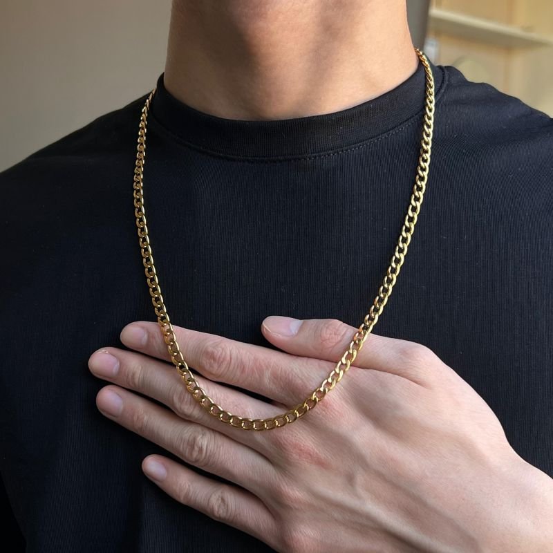 Corrente Masculino Júnior Aço Inoxidável Dourado