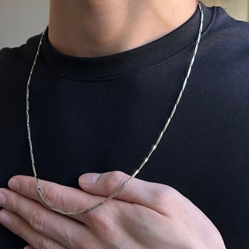Corrente Masculino Marcelo Aço Inoxidável Dourado/Ródio