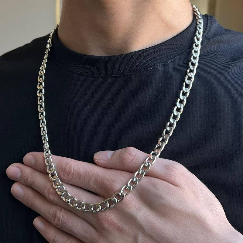 Corrente Masculino Otávio Aço Inoxidável Ródio