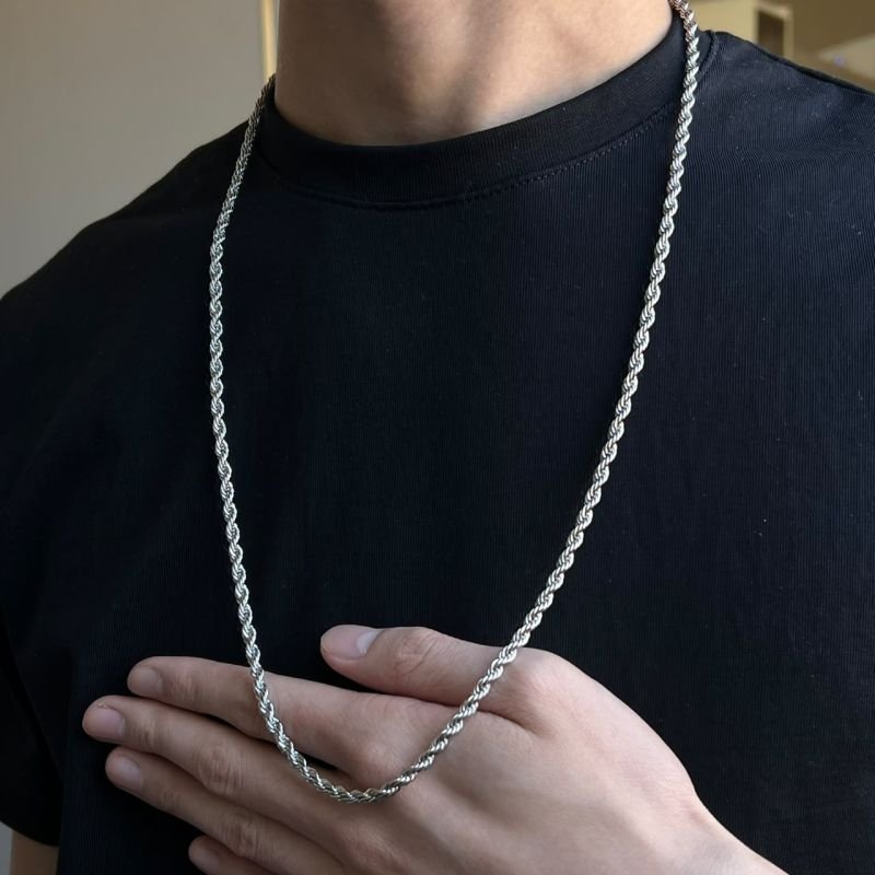 Corrente Masculino Renan Aço Inoxidável Dourado/Ródio