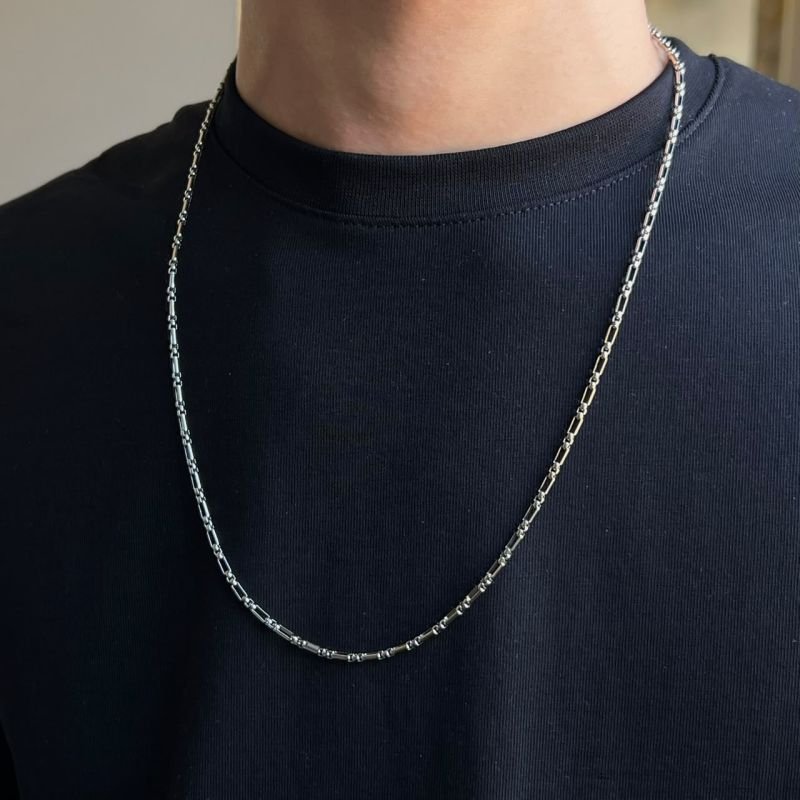 Corrente Masculino Ricardo Aço Inoxidável Dourado/Ródio