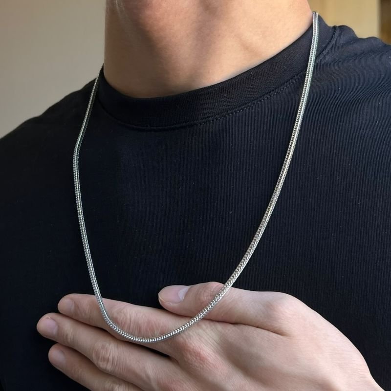 Corrente Masculino Ruan Aço Inoxidável Ródio
