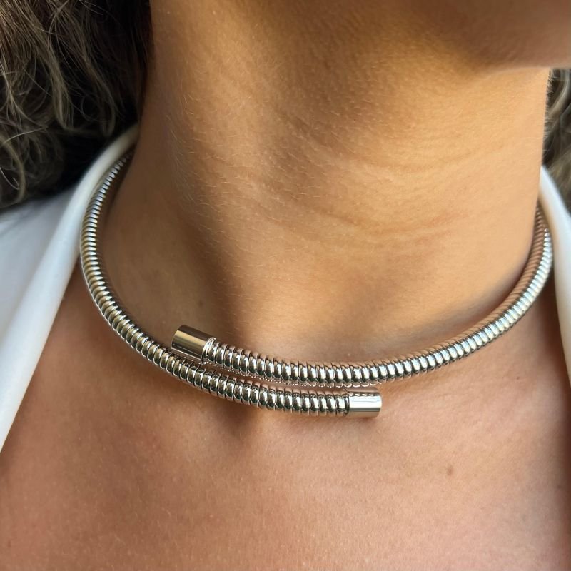 Kit Choker + Bracelete Biju Fina Dourado/Ródio