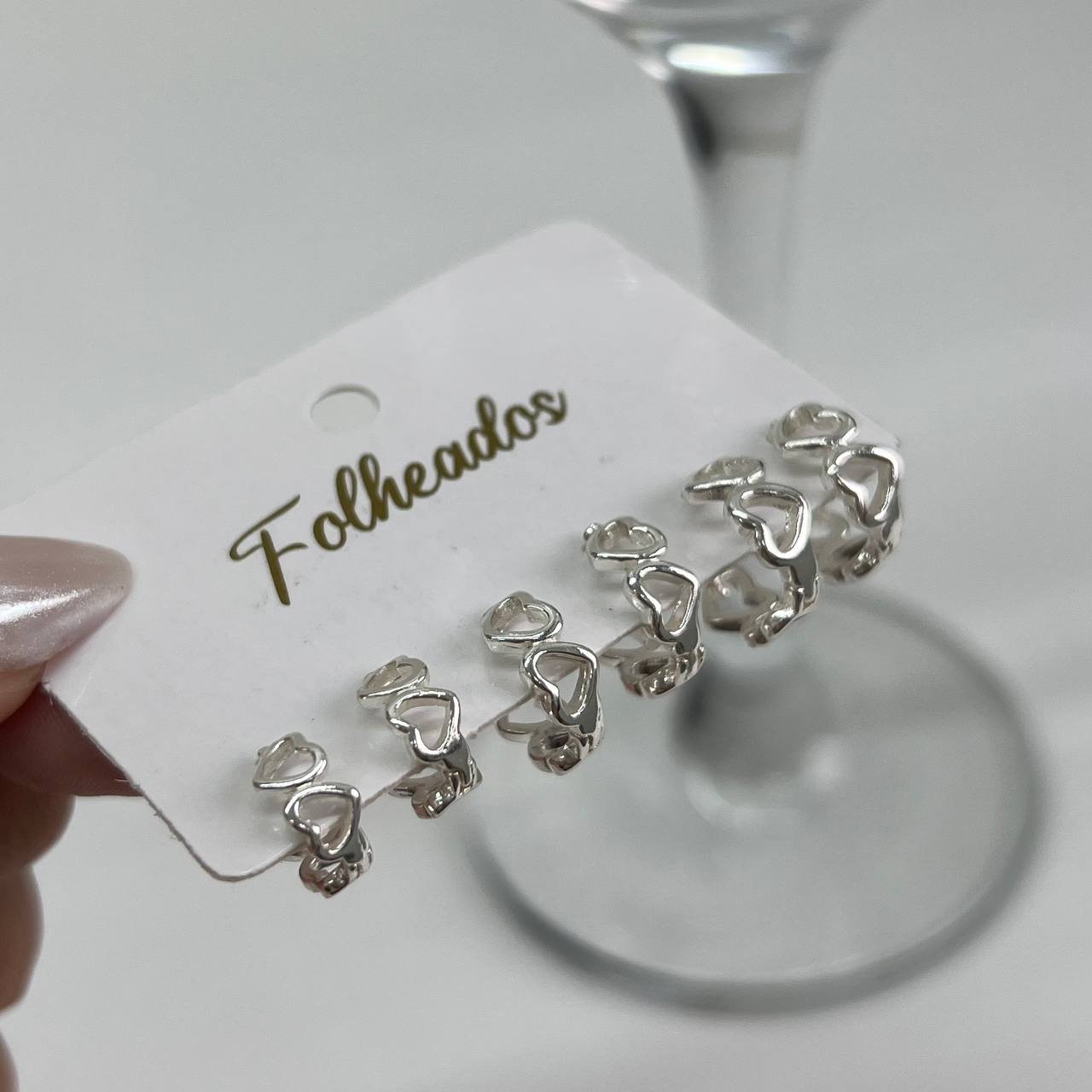 Kit De Brinco Argola Vazada Banho Ouro 18k/Prata 925