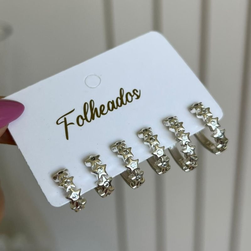 Kit de Brinco Banho Ouro 18k/Prata 925