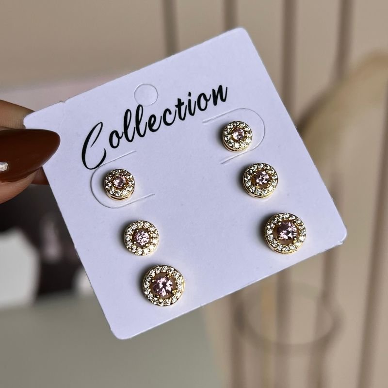 Kit de Brinco Biju Fina Dourado