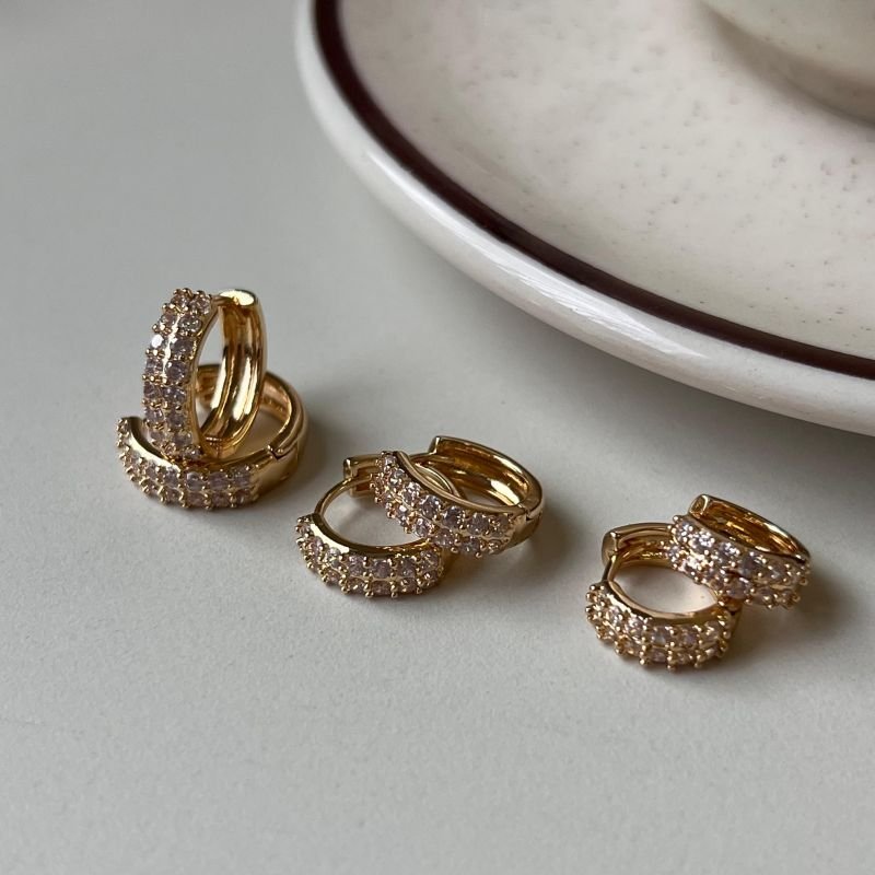 Kit de Brinco Biju Fina Dourado/Ródio