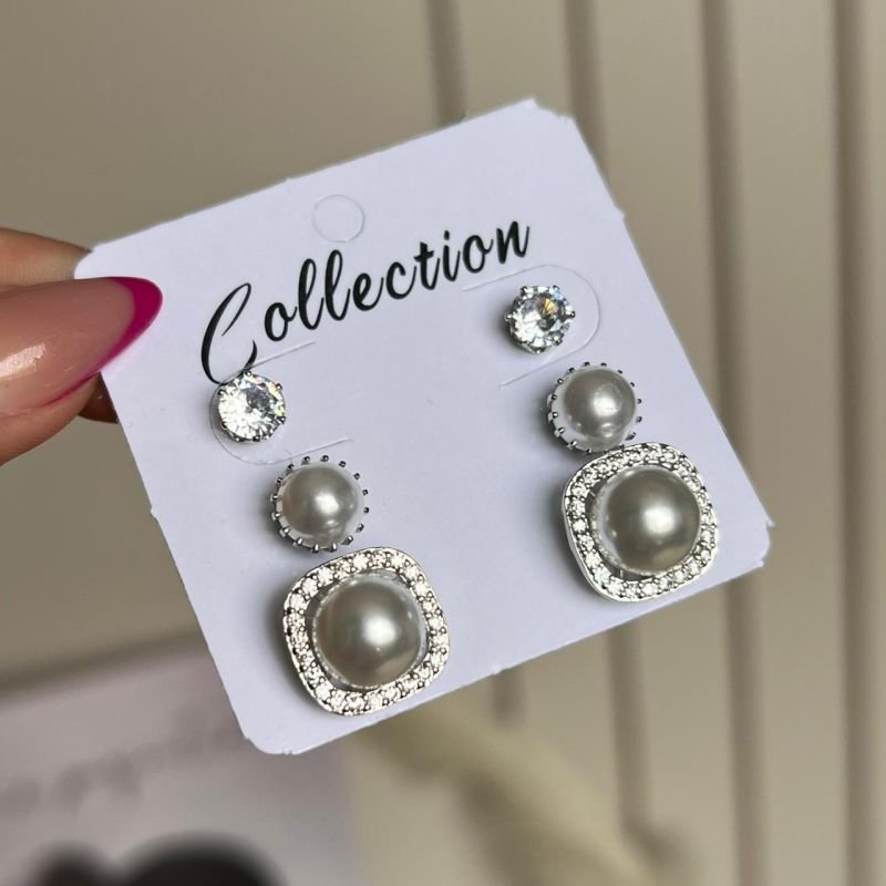 Kit de Brinco Biju Fina Dourado/Ródio