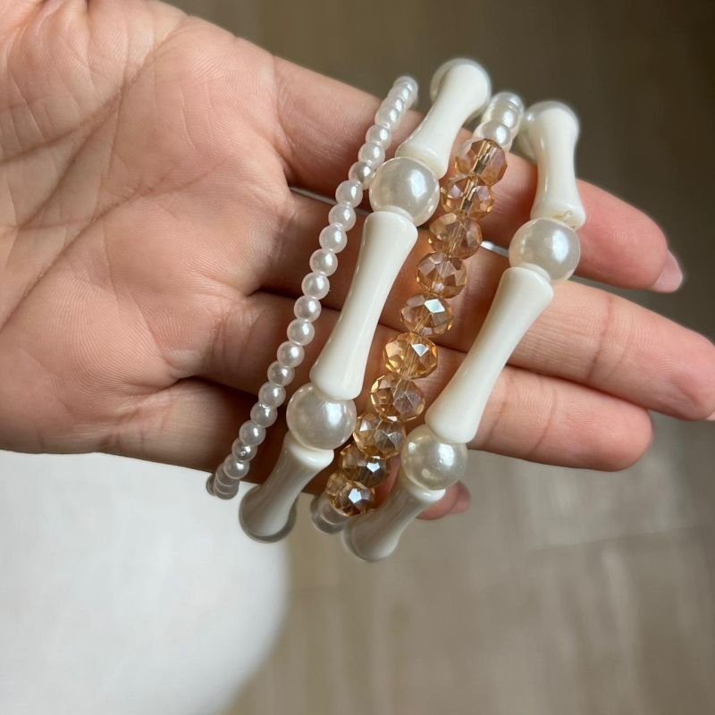 Mix De Pulseiras C/ Cristal Lina Biju Fina