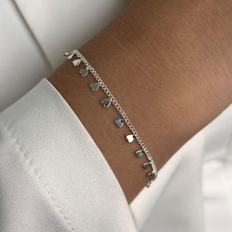 Pulseira Coração Banho Ouro 18k/Prata 925