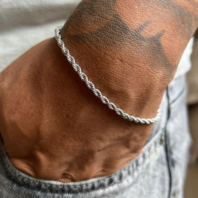 Pulseira Cordão Baiano Tonny Aço Inoxidável Dourado/Ródio