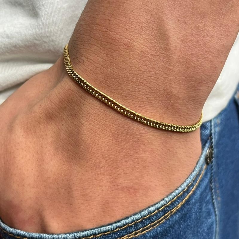 Pulseira Davi Aço Inoxidável Dourado/Ródio