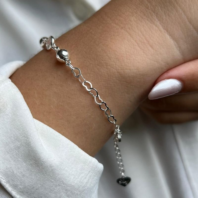 Pulseira Esfera Com Zircônia Banho Prata 925