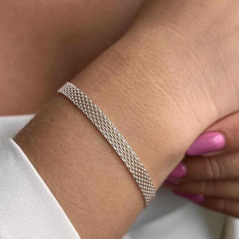 Pulseira Texturizada Banho Ouro 18k/Prata 925