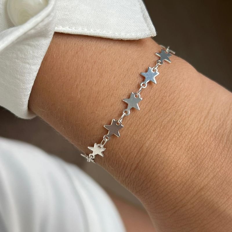 Pulseira Estrelinhas Banho Ouro18k/Prata 925