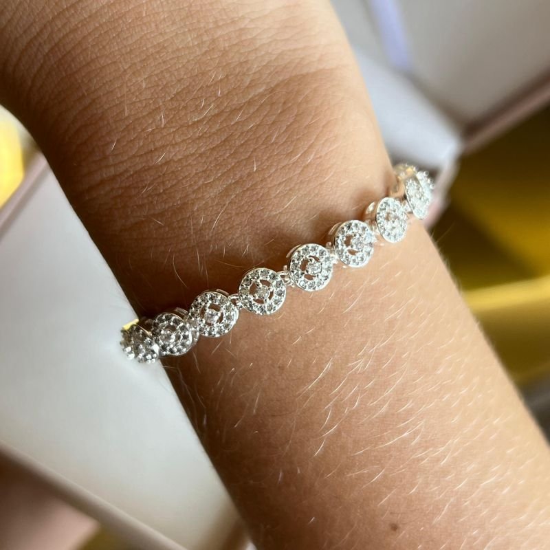 Pulseira Inspiração Alta Joalheria Banho Prata 925