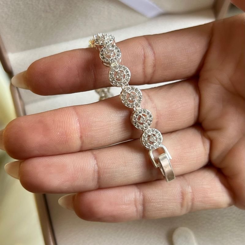 Pulseira Inspiração Alta Joalheria Banho Prata 925