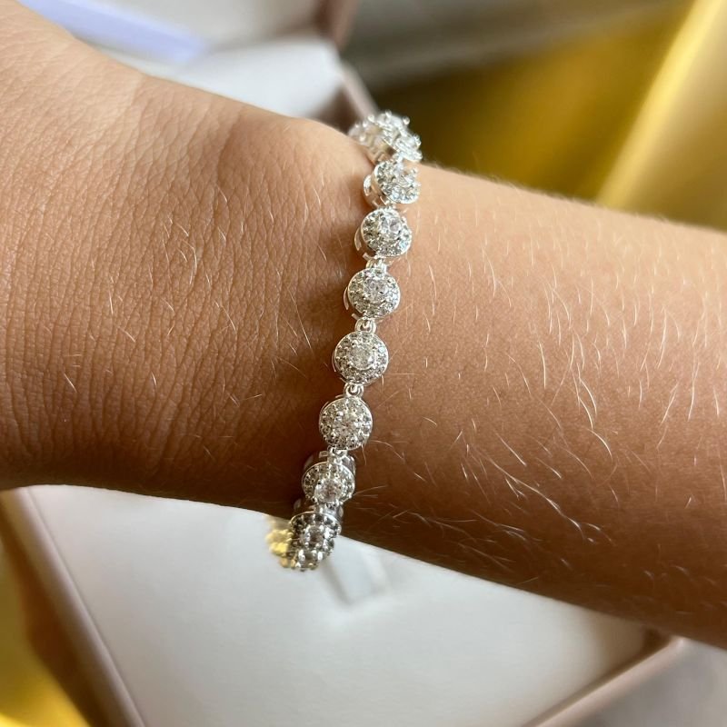 Pulseira Inspiração Alta Joalheria Banho Prata 925