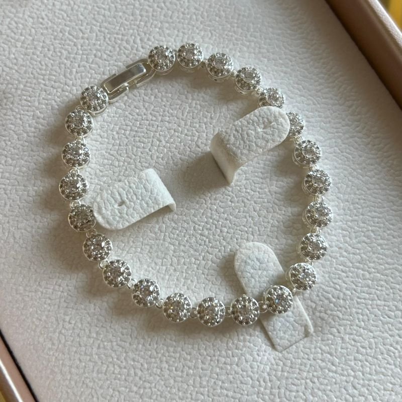 Pulseira Inspiração Alta Joalheria Banho Prata 925