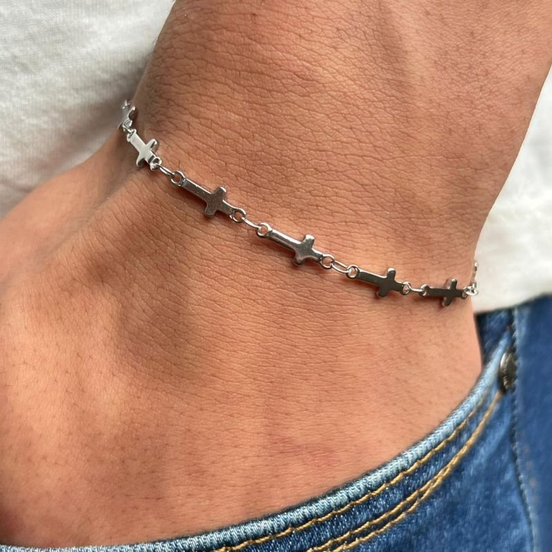 Pulseira Josué Aço Inoxidável Dourado/Ródio