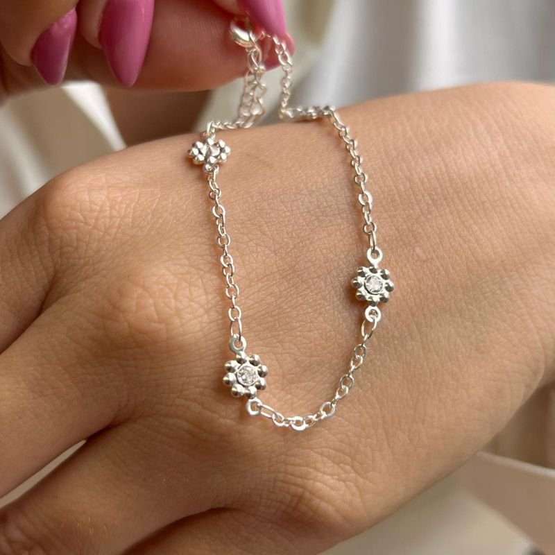 Pulseira Margarida Banho Prata 925