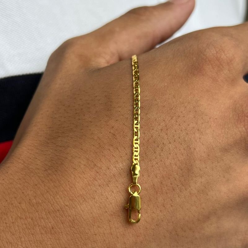 Pulseira Masculina Banho Ouro18k/Prata 925