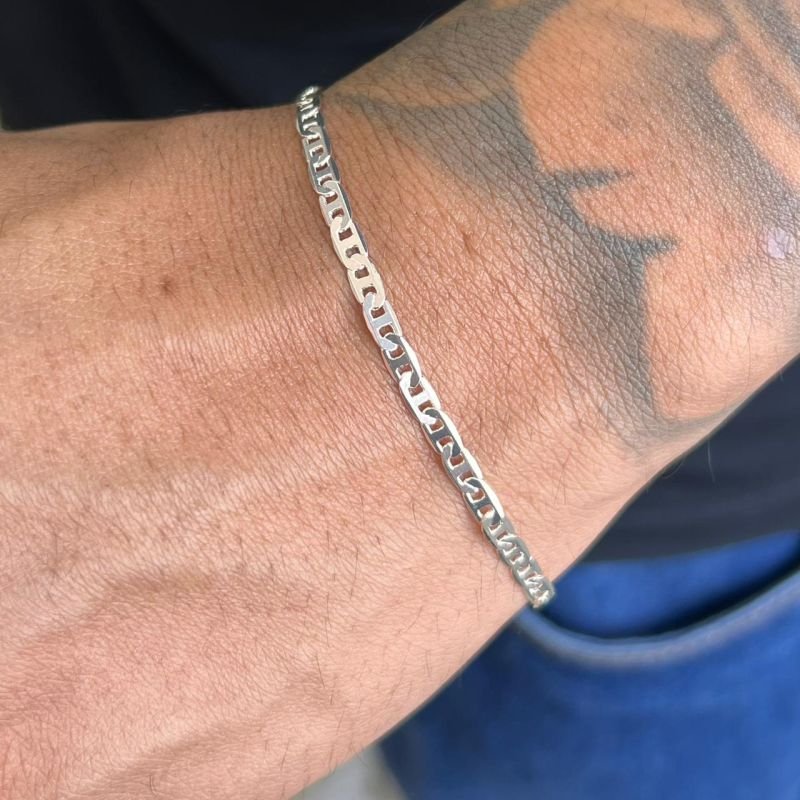 Pulseira Masculina Elo Banho Ouro 18k/Prata 925