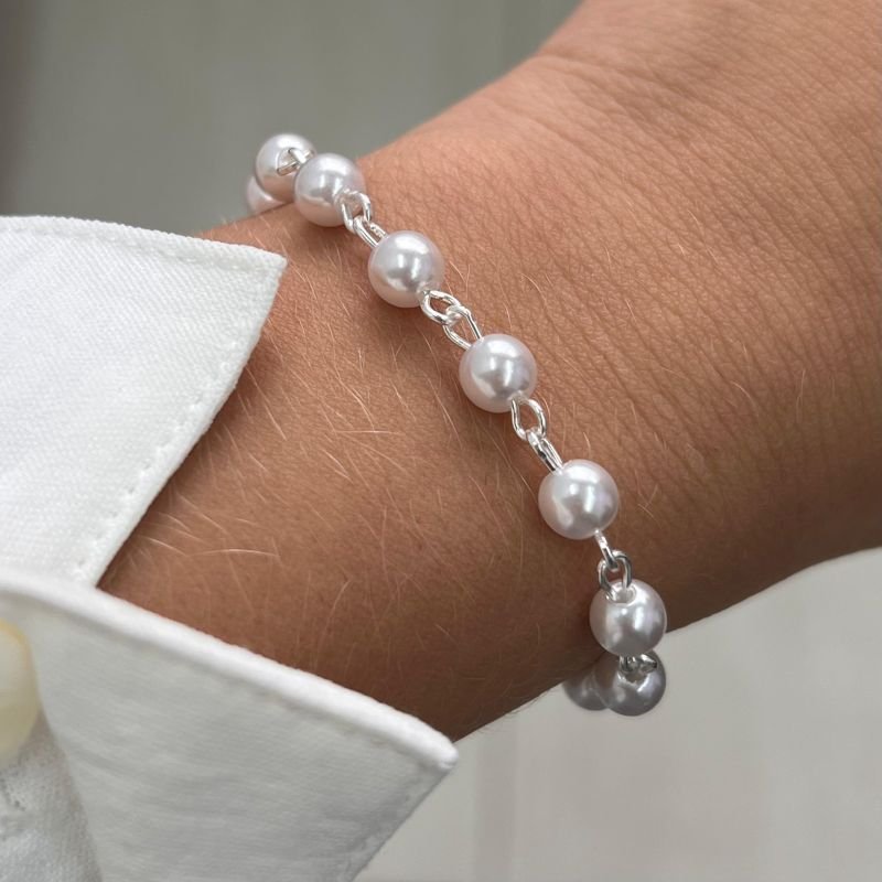 Pulseira Pérola Banho Ouro 18k/Prata 925