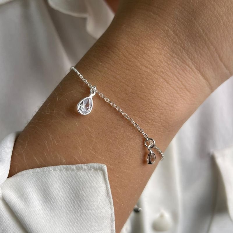 Pulseira Pingos de Luz Gota Banho Ouro 18k/Prata