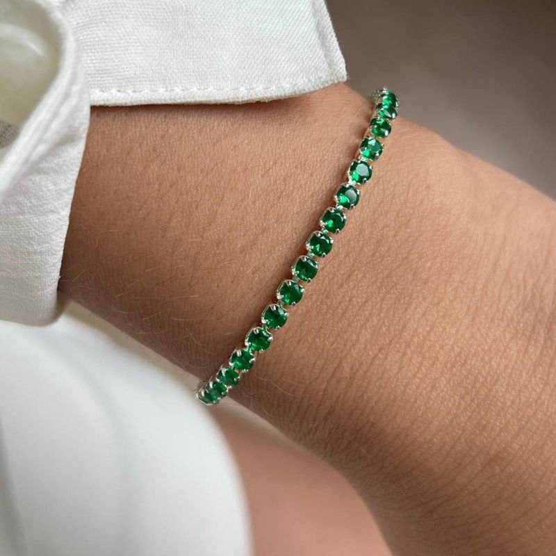 Pulseira Zircônia Banho Ouro18k/Prata 925