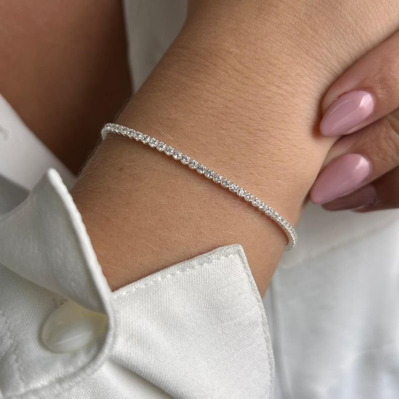 Pulseira Riviera Zircônia Extrafina Banho Ouro 18k/Prata 925