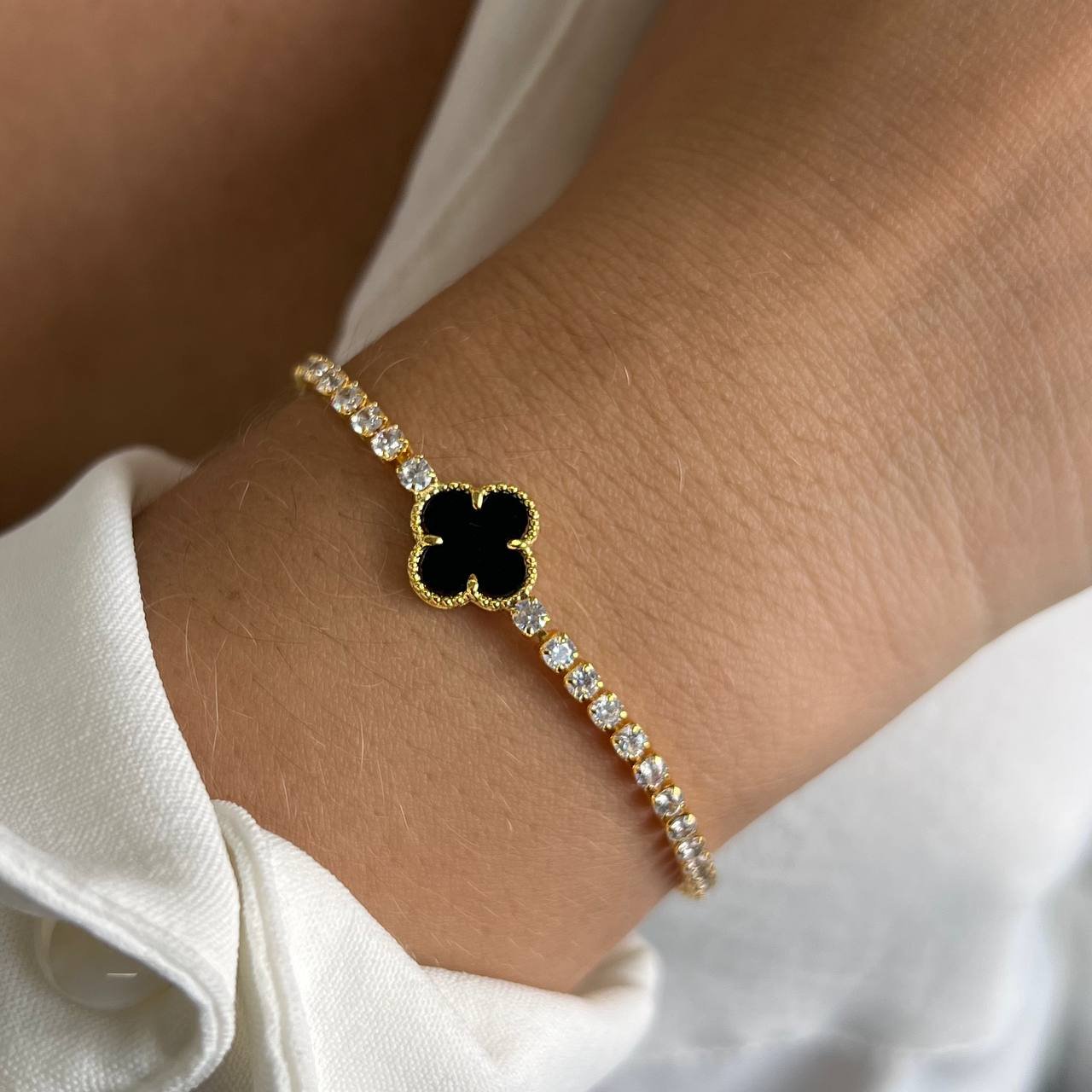 Pulseira Trevo Banho Ouro 18k