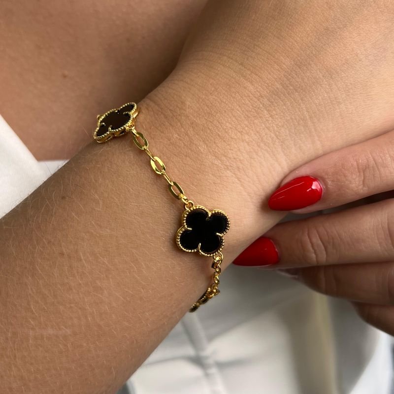 Pulseira Trevo G Banho Ouro 18k/Prata 925