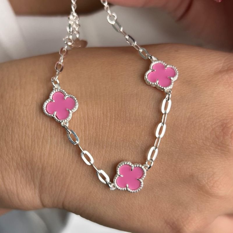 Pulseira Trevo M Banho Ouro 18k/Prata 925