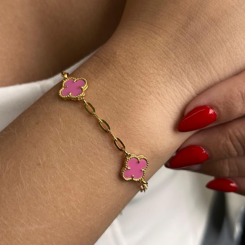 Pulseira Trevo M Banho Ouro 18k/Prata 925