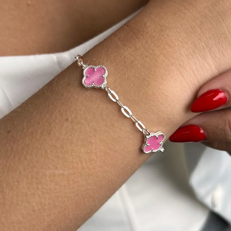 Pulseira Trevo M Banho Ouro 18k/Prata 925