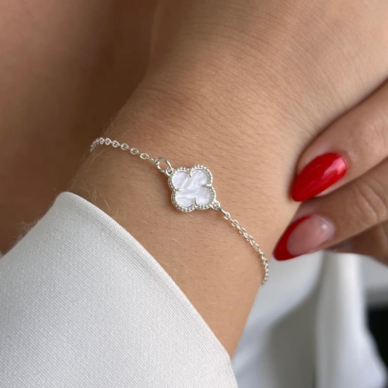 Pulseira Trevo Único Banho Ouro 18k/Prata 925