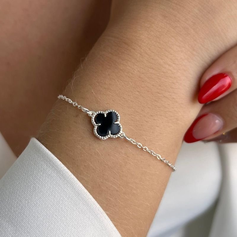 Pulseira Trevo Único Banho Ouro 18k/Prata 925