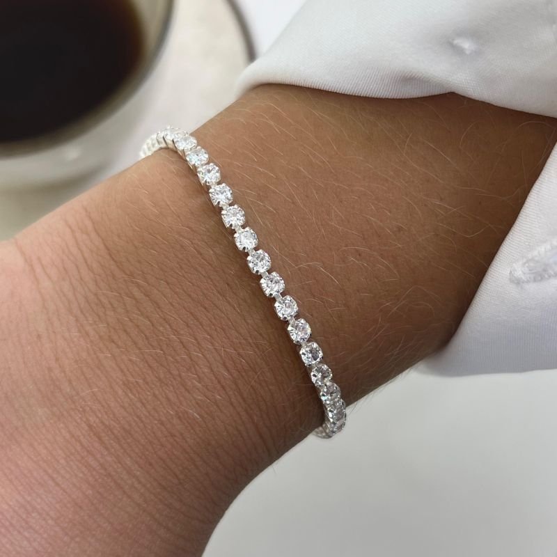 Pulseira Zircônia Banho Ouro18k/Prata 925