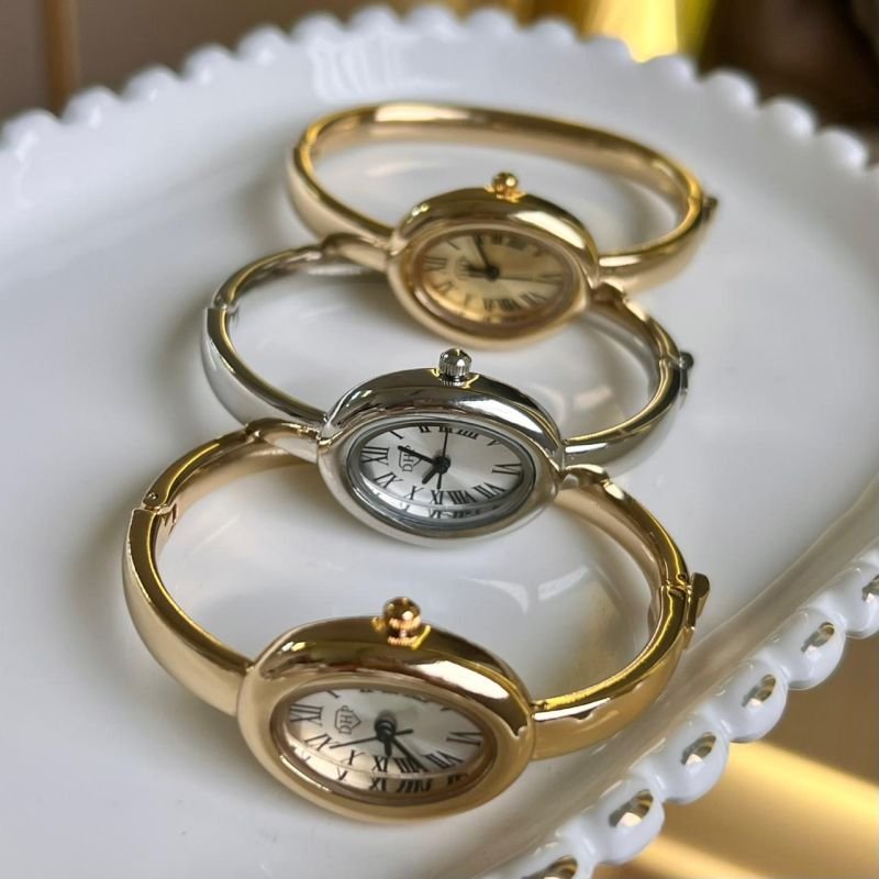Relógio Bracelete Inspiração Alta Joalheria / Aço Inoxidável