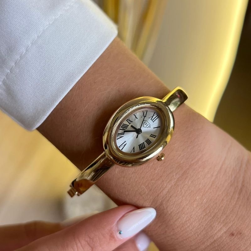 Relógio Bracelete Inspiração Alta Joalheria / Aço Inoxidável