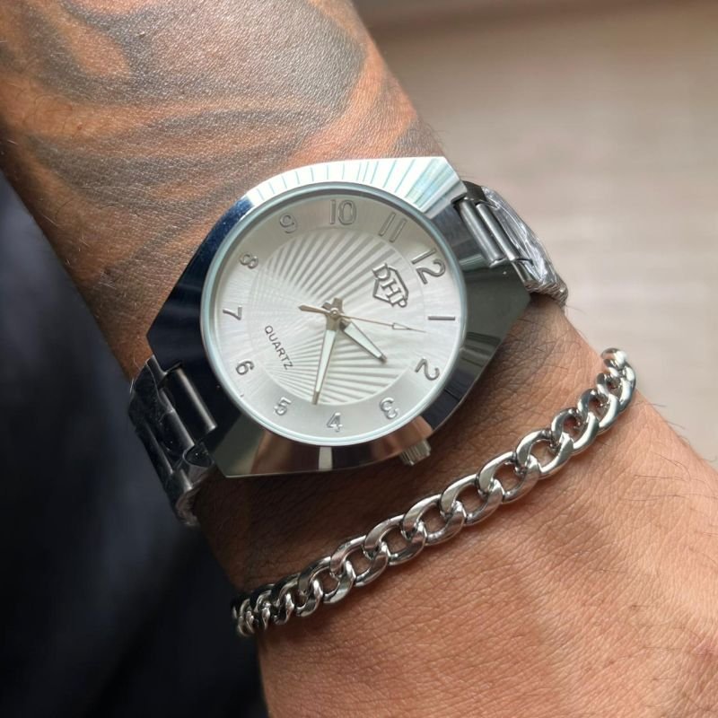 Relógio Unissex Dourado/Ródio Linha Premium