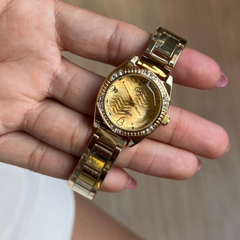 Relógio Feminino Dourado C/ Dourado Linha Premium