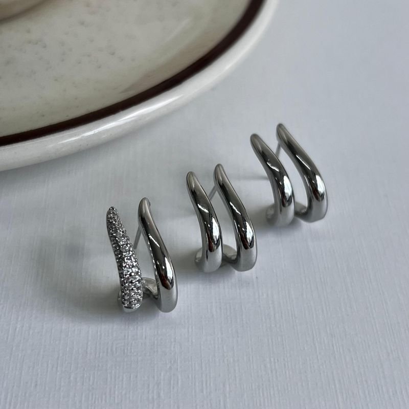 Trio de Brinco Biju Fina Dourado/Ródio