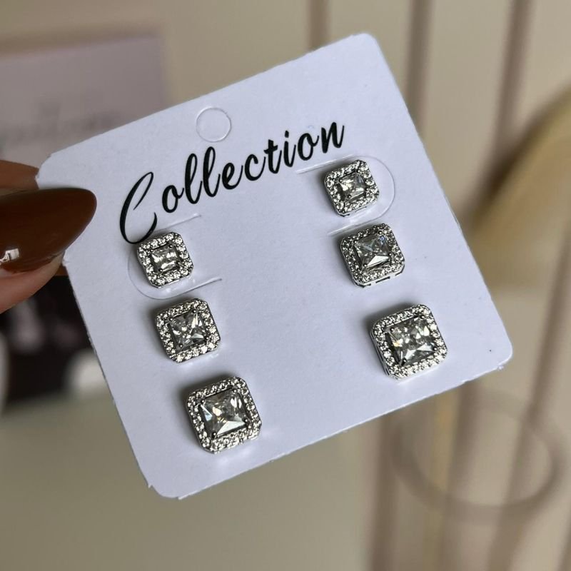 Trio De Brinco Biju Fina Dourado/Ródio