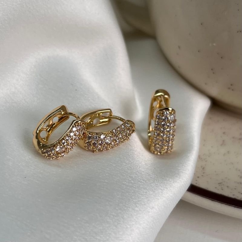 Trio de Brincos Biju Fina Dourado/Ródio