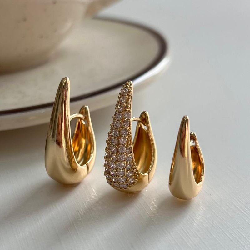 Trio de Brincos Biju Fina Ródio